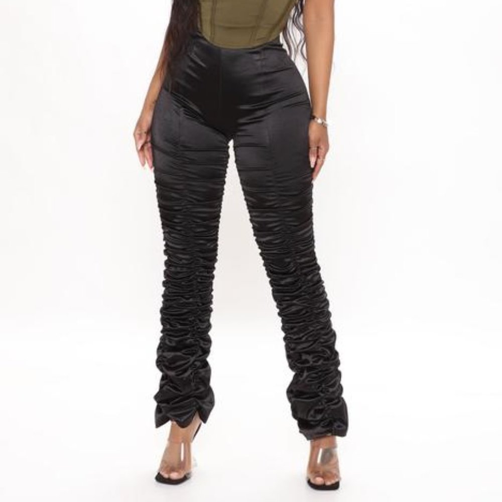 Satin Ruched Pants